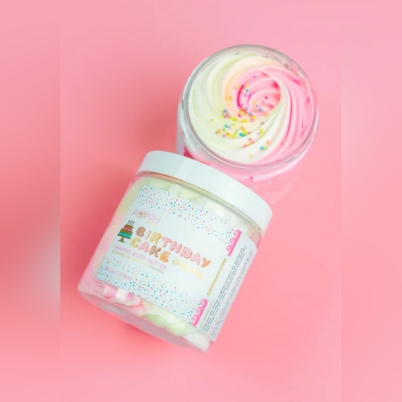 NEW 8oz AMNH Aminnah Birthday Cake Whipped Body Butter Sprinkles Pink White Bath - Picture 8 of 11